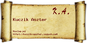 Kuczik Aszter névjegykártya